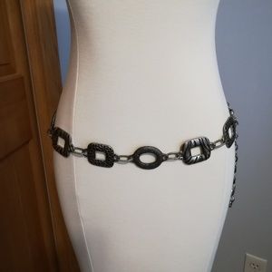 Metal Square Chain Link Belt Animal Print.